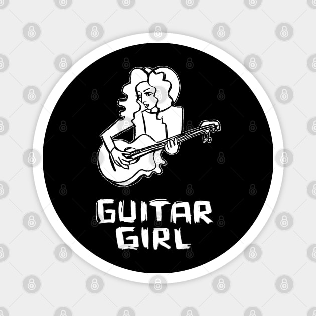 Guitar Girl Magnet by badlydrawnbabe